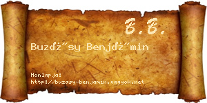 Buzásy Benjámin névjegykártya